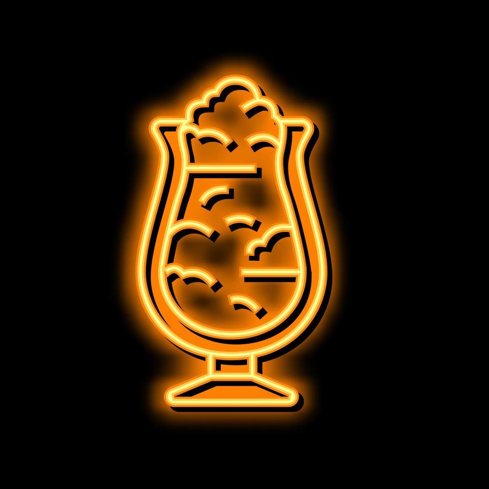 sundae ice cream neon glow icon illustration vector