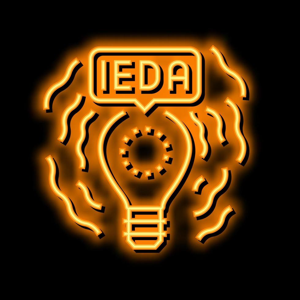 idea ligero bulbo neón resplandor icono ilustración vector