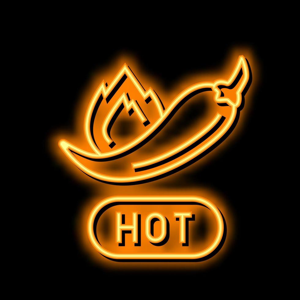 spicy level hot neon glow icon illustration vector