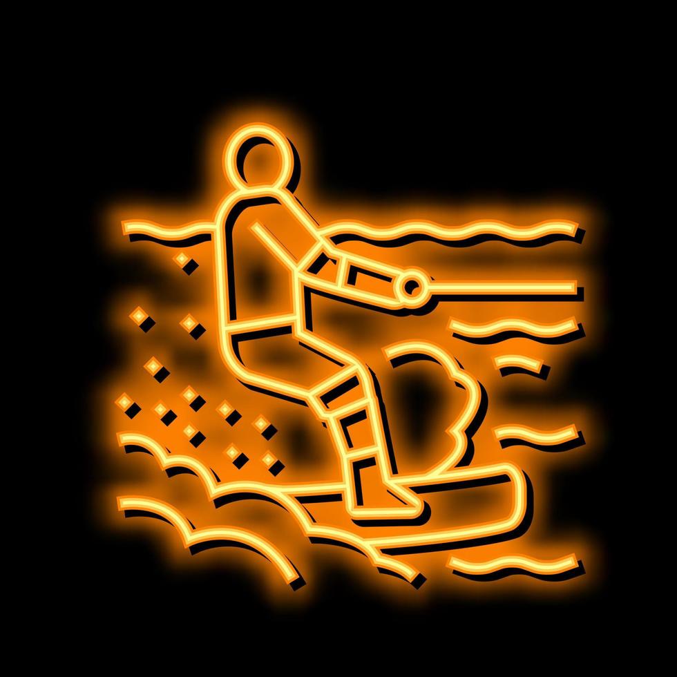 wakeboarding extreme sport neon glow icon illustration vector