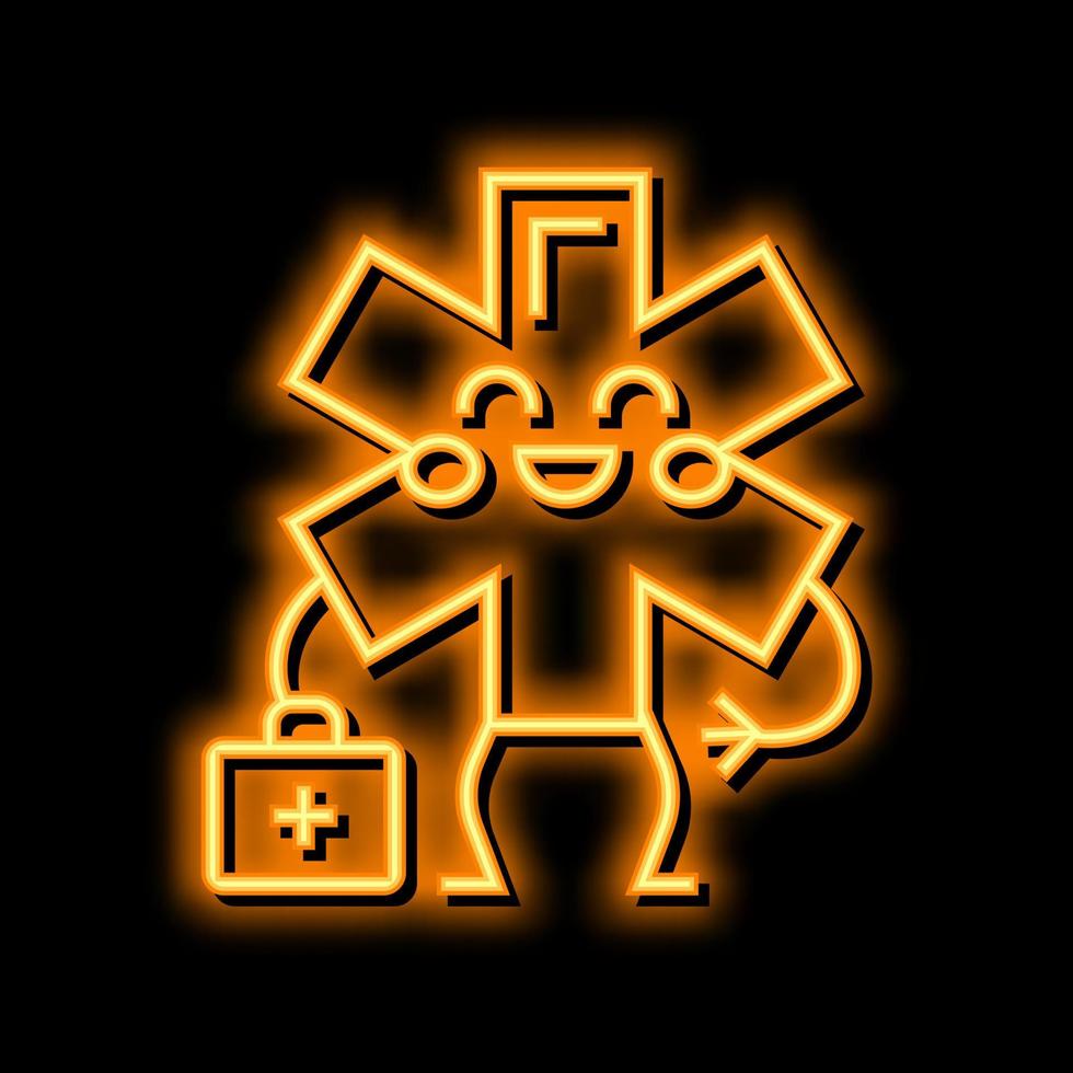 ambulance children first aid neon glow icon illustration vector