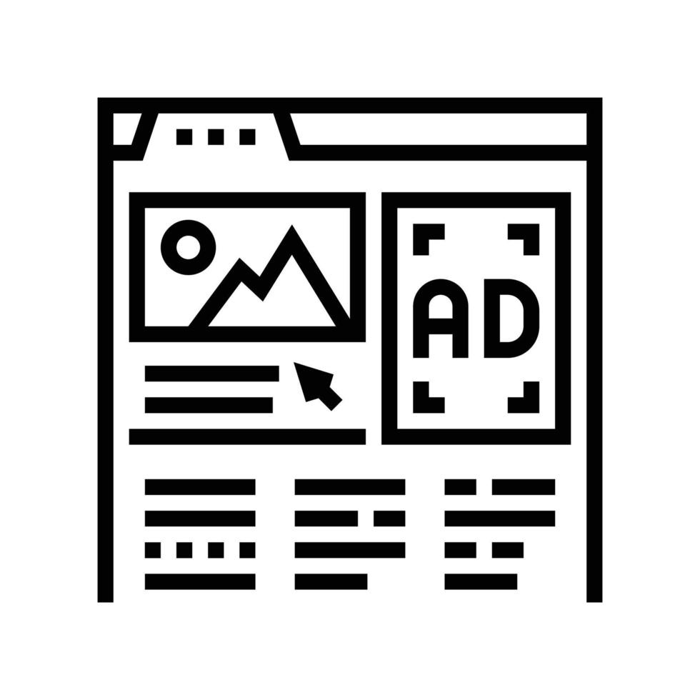 display advertising line icon vector illustration