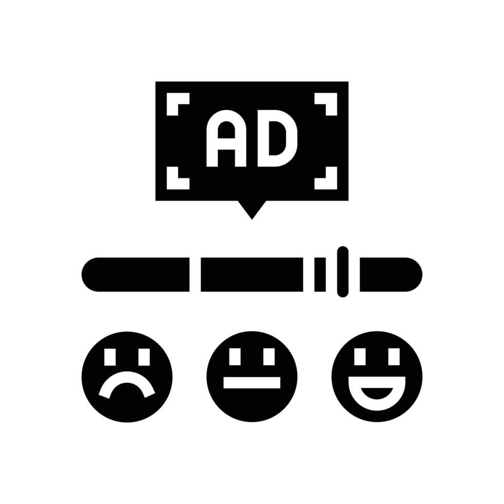 review advertising glyph icon vector illustration