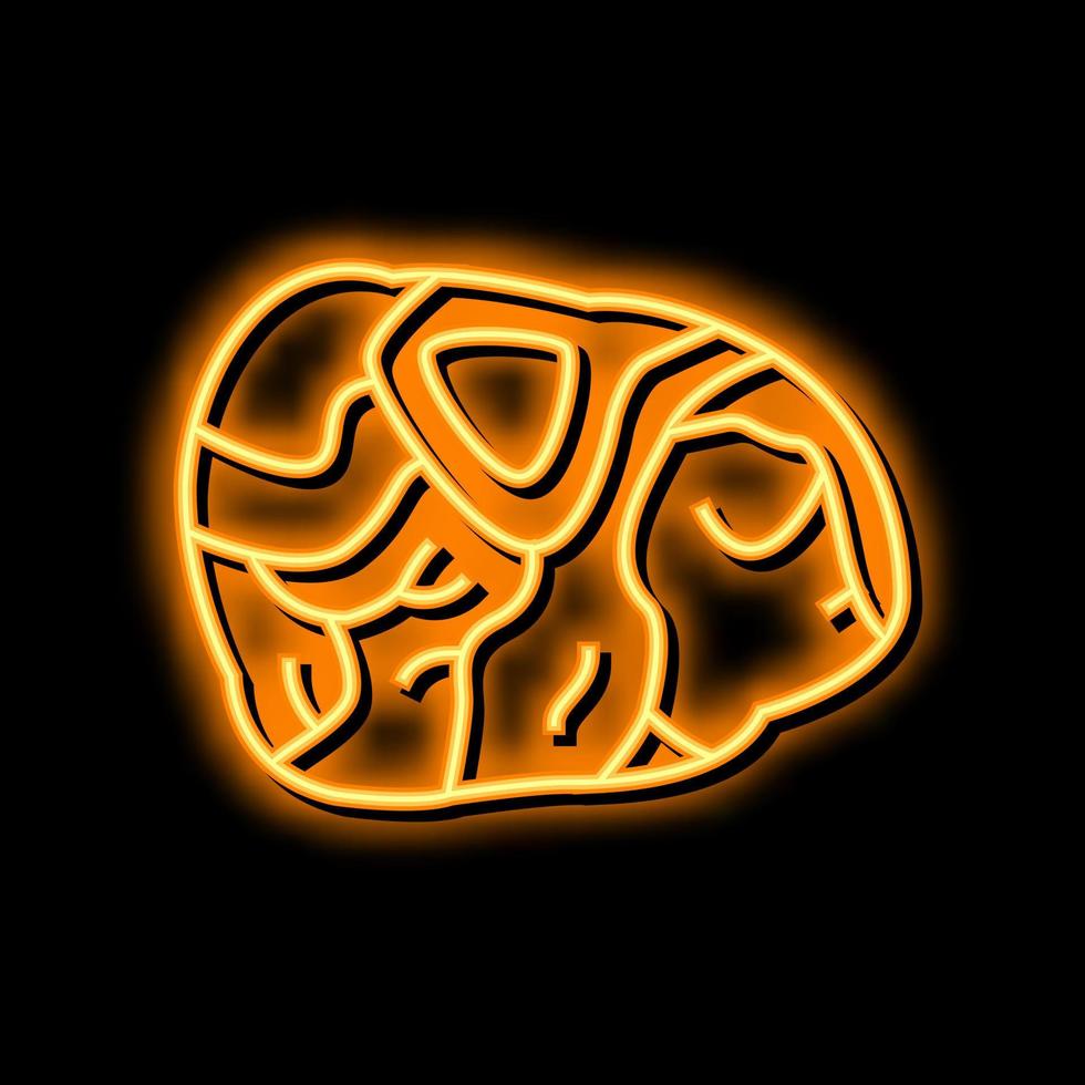 shank beef neon glow icon illustration vector