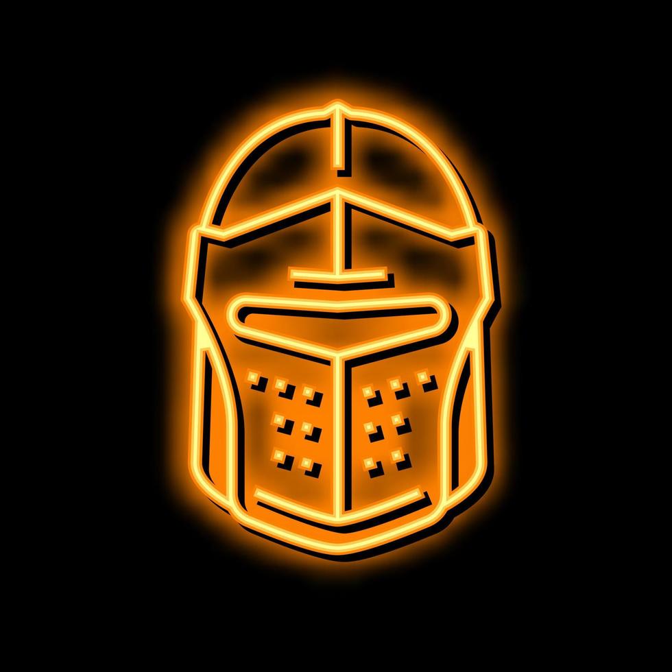 helmet knight neon glow icon illustration vector