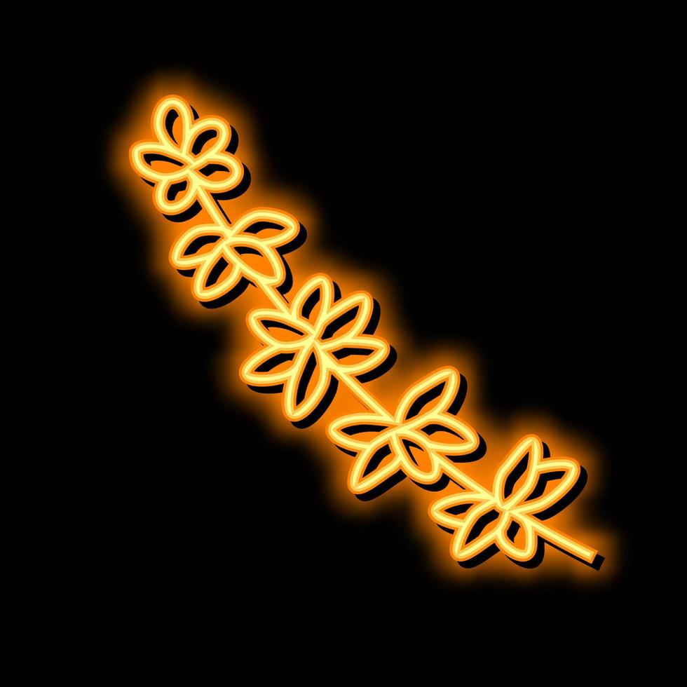 thyme branch neon glow icon illustration vector