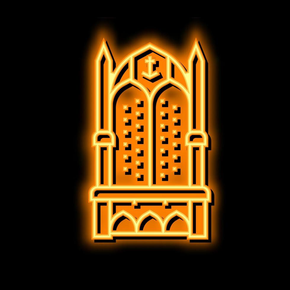 throne king neon glow icon illustration vector