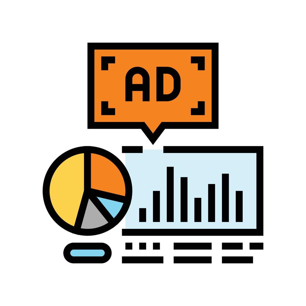 research advertising color icon vector illustration