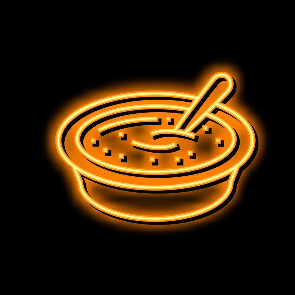 soup cooked carrot ingredient neon glow icon illustration vector