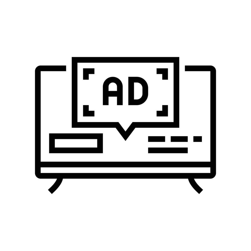 television advertising line icon vector illustration