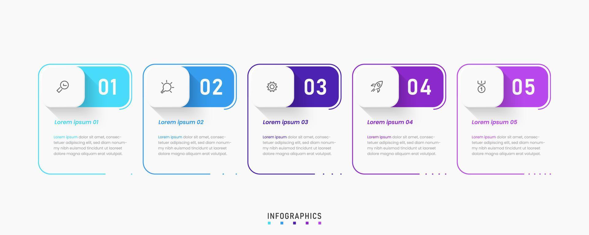 Vector Infographic label design template with icons and 5 options or steps. Can be used for process diagram, presentations, workflow layout, banner, flow chart, info graph.