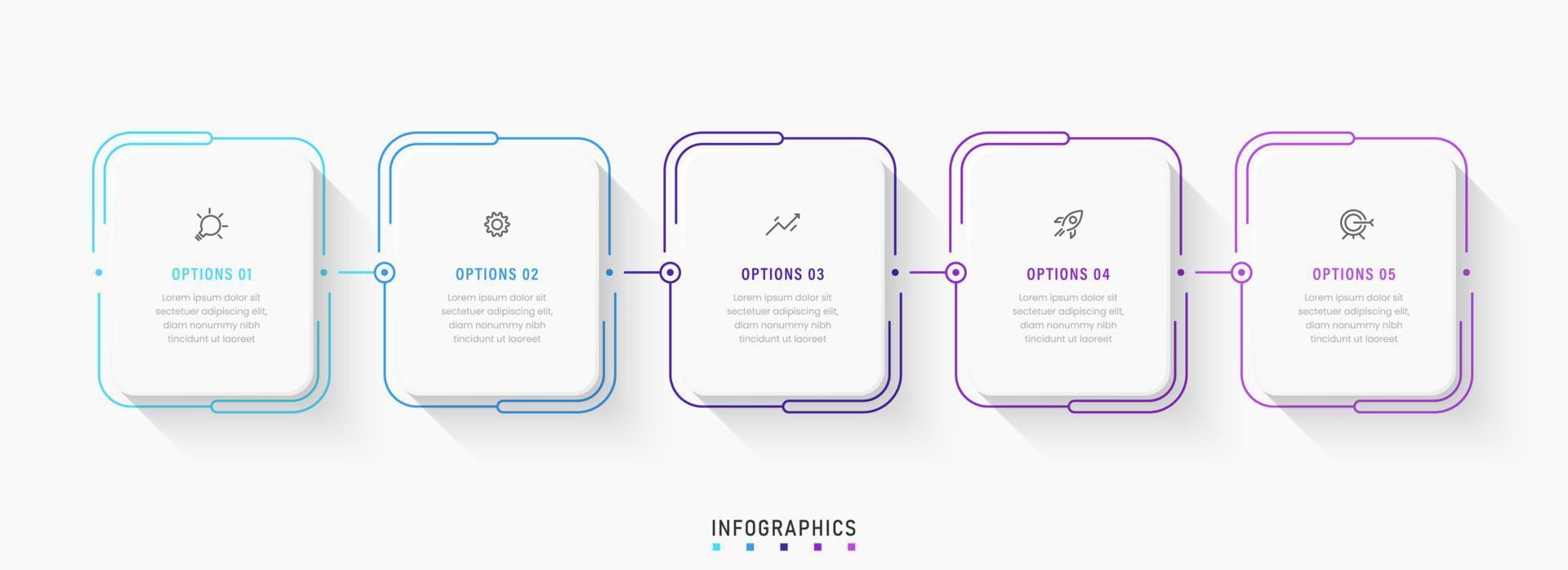 Vector Infographic label design template with icons and 5 options or steps. Can be used for process diagram, presentations, workflow layout, banner, flow chart, info graph.