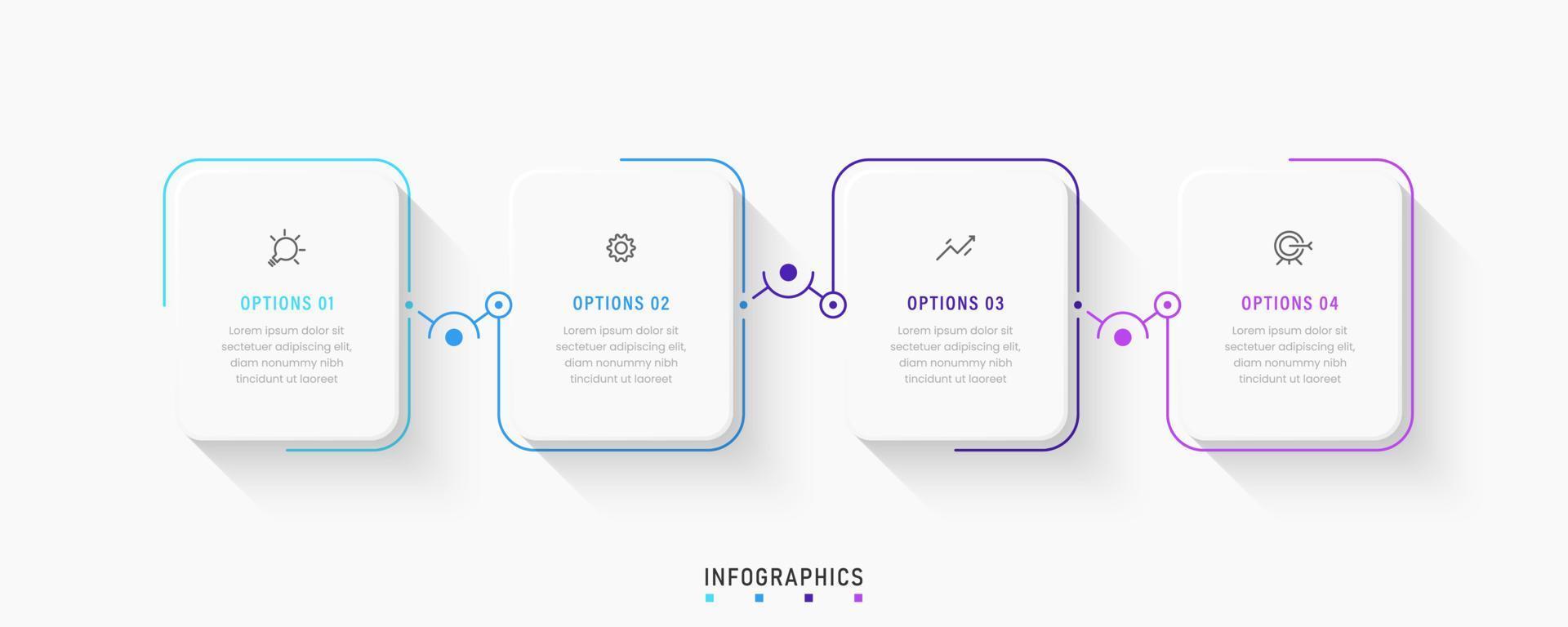 Vector Infographic label design template with icons and 4 options or steps. Can be used for process diagram, presentations, workflow layout, banner, flow chart, info graph.