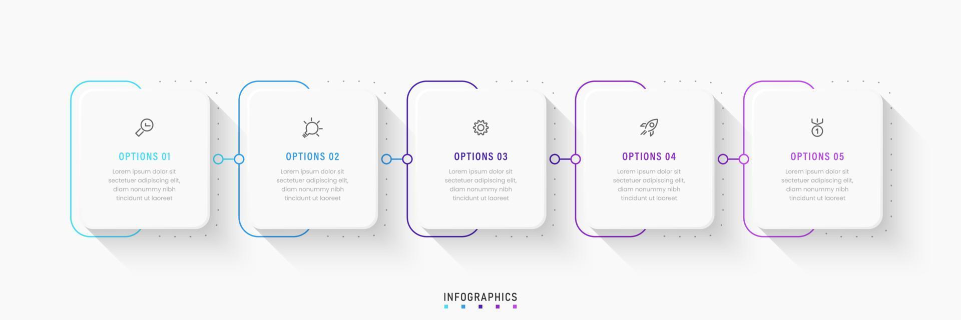 Vector Infographic label design template with icons and 5 options or steps. Can be used for process diagram, presentations, workflow layout, banner, flow chart, info graph.