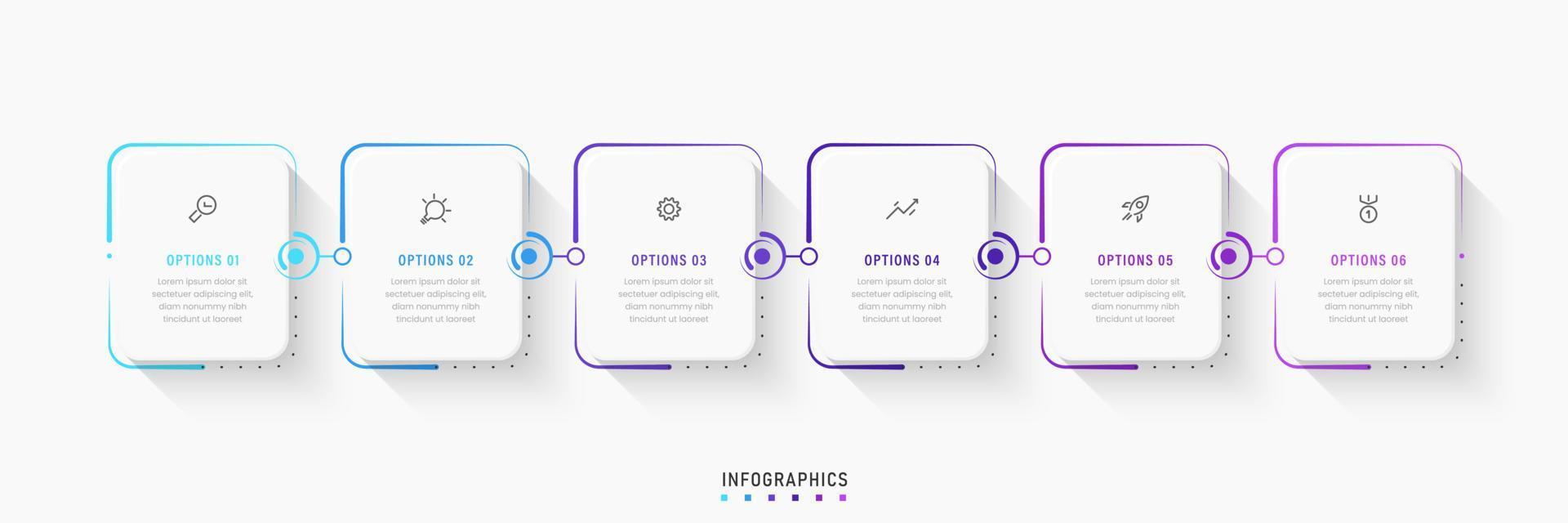 Vector Infographic label design template with icons and 6 options or steps. Can be used for process diagram, presentations, workflow layout, banner, flow chart, info graph.