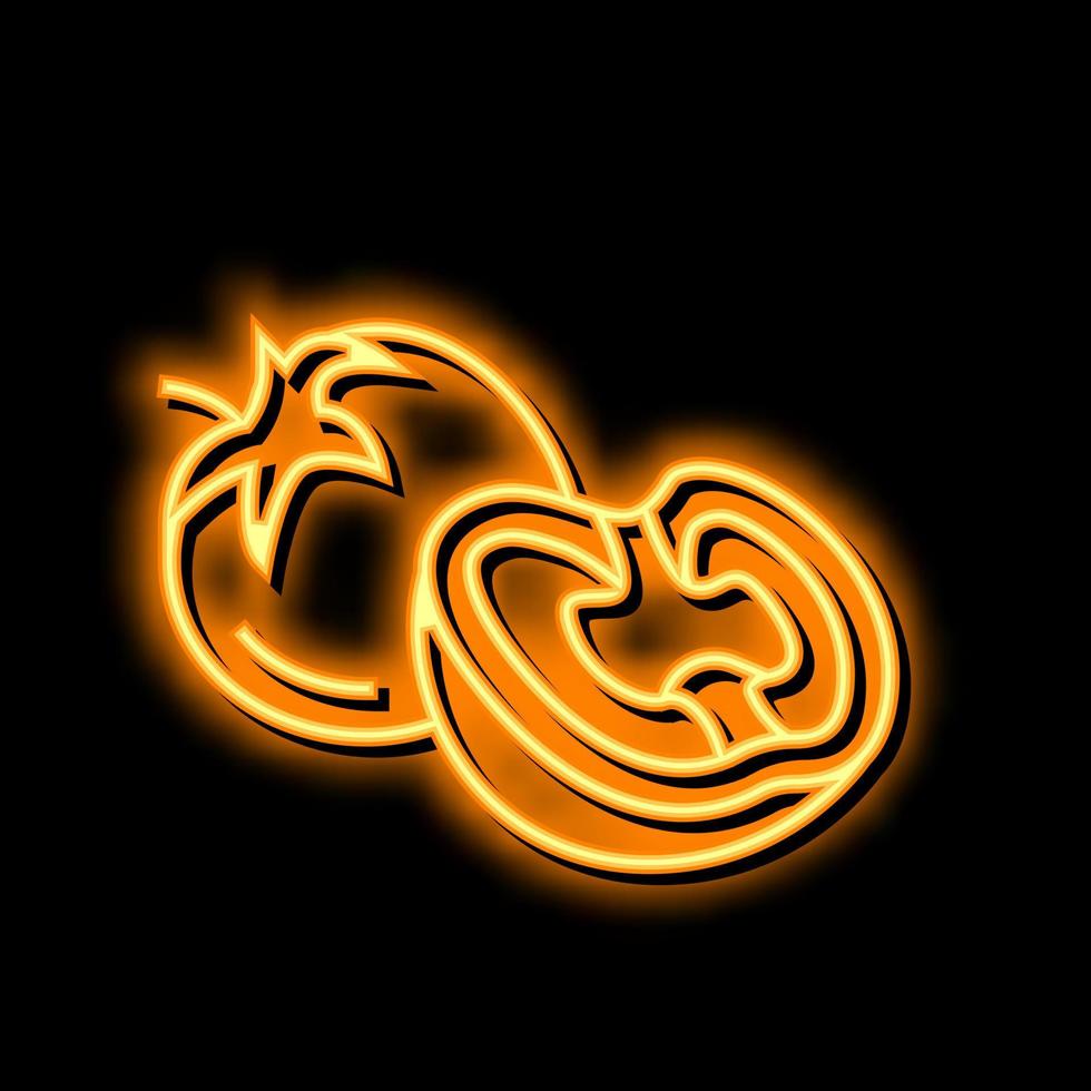 yellow tomato neon glow icon illustration vector