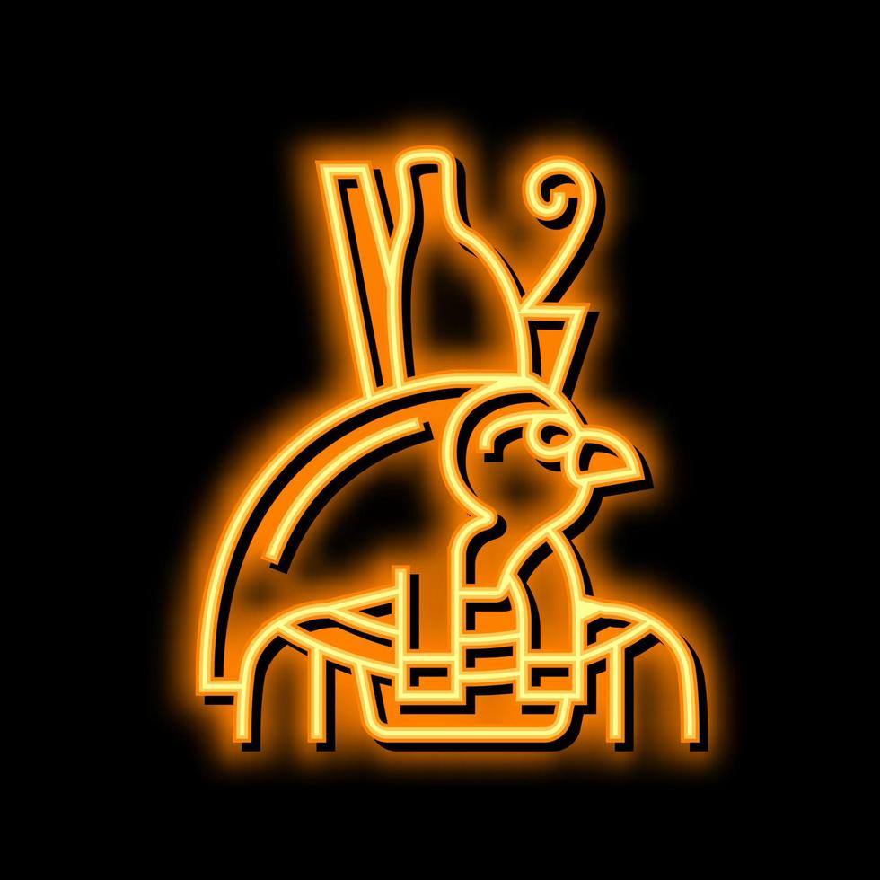 horus Egipto Dios neón resplandor icono ilustración vector