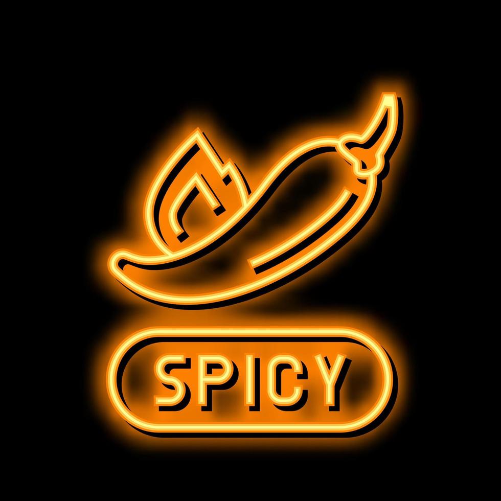 spicy level spicy neon glow icon illustration vector
