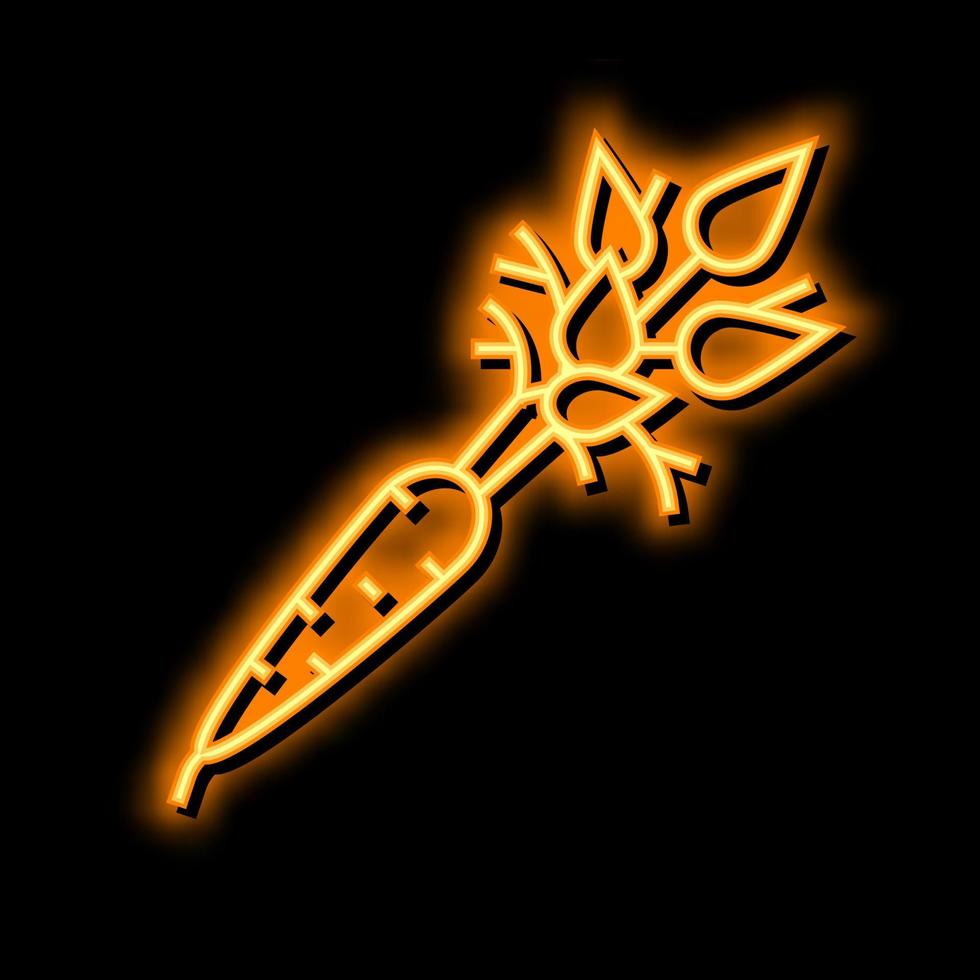 raw carrot neon glow icon illustration vector