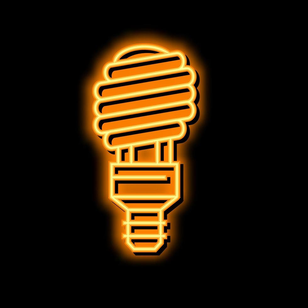 fluorescent light bulb neon glow icon illustration vector