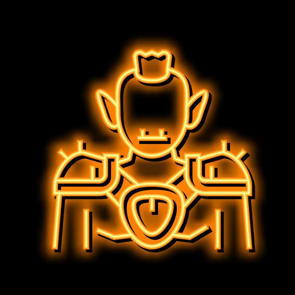 goblin fairy tale neon glow icon illustration vector