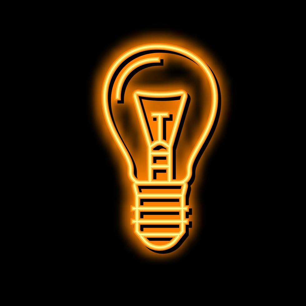 glass light bulb neon glow icon illustration vector