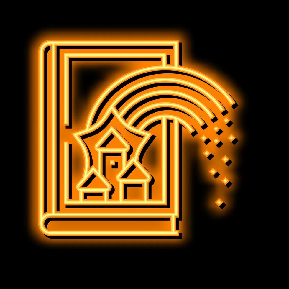 fairy tale book neon glow icon illustration vector
