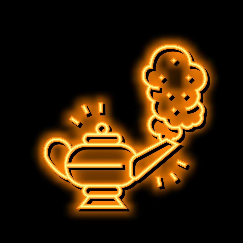 djinn lamp neon glow icon illustration vector