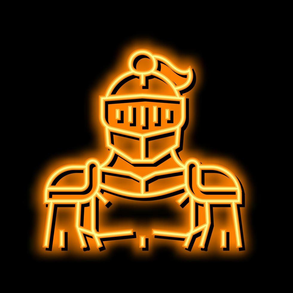 knight fairy tale neon glow icon illustration vector