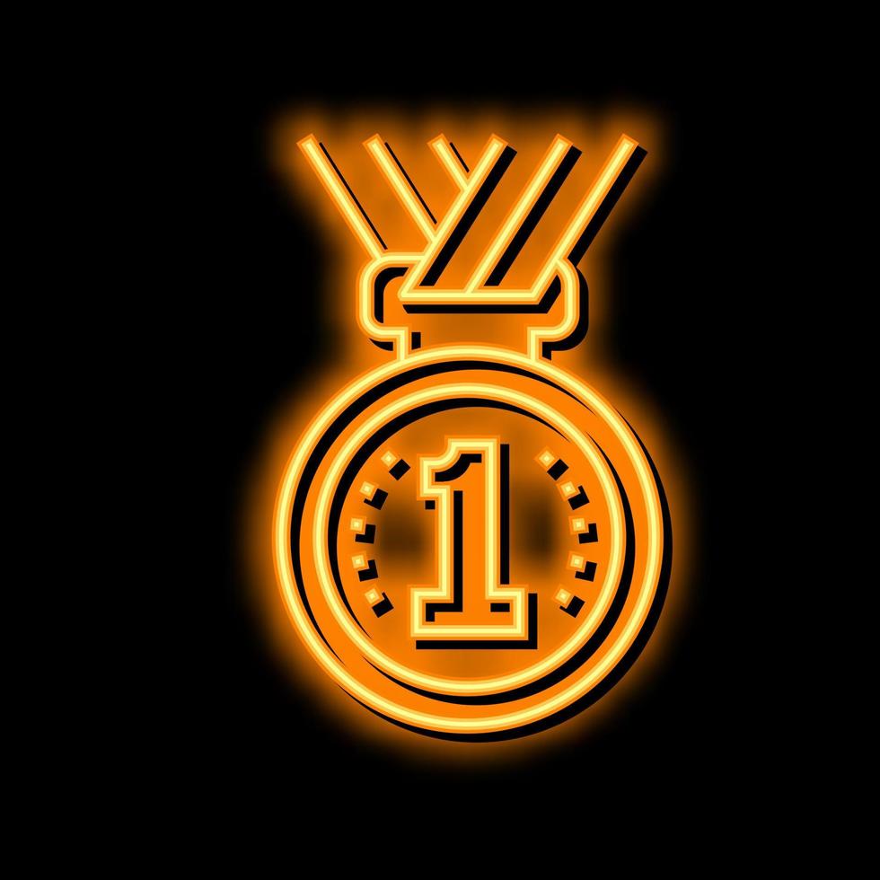 first place medal neon glow icon illustration vector