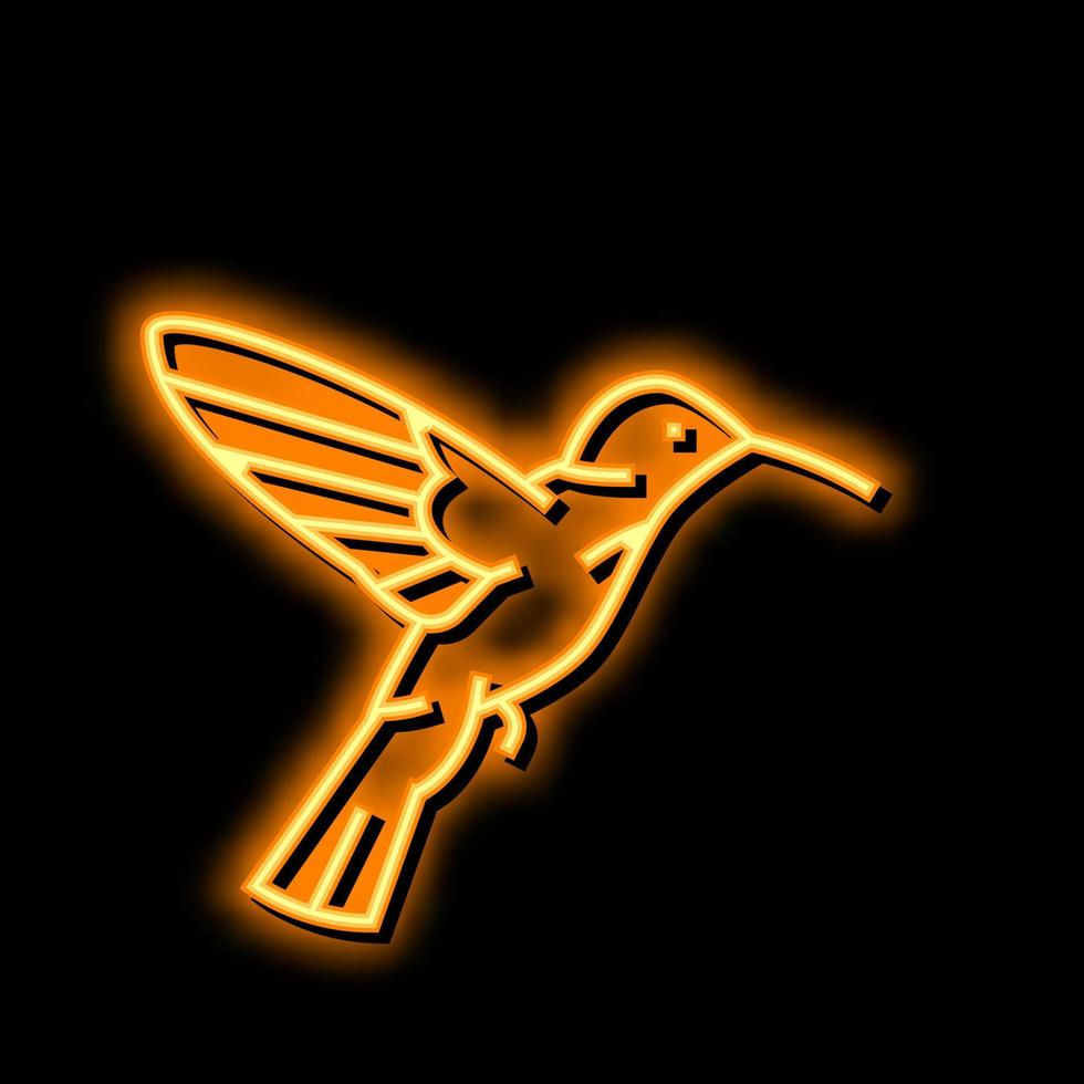 colibri bird neon glow icon illustration vector