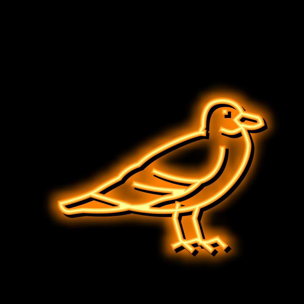 Gaviota pájaro neón resplandor icono ilustración vector