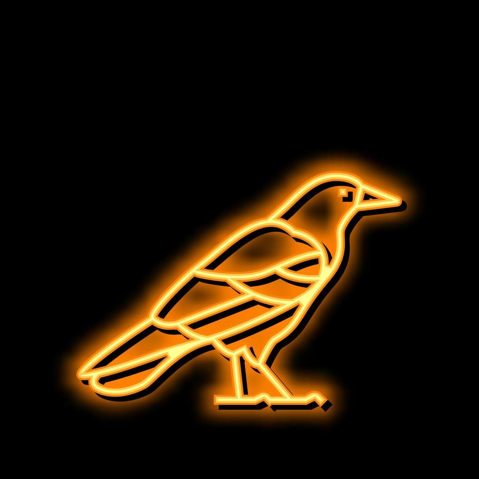 crow bird neon glow icon illustration vector