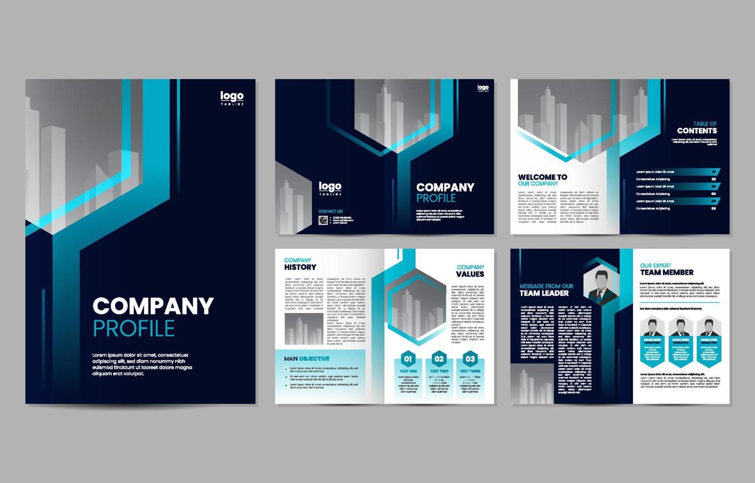 Futuristic Company Profile Template vector