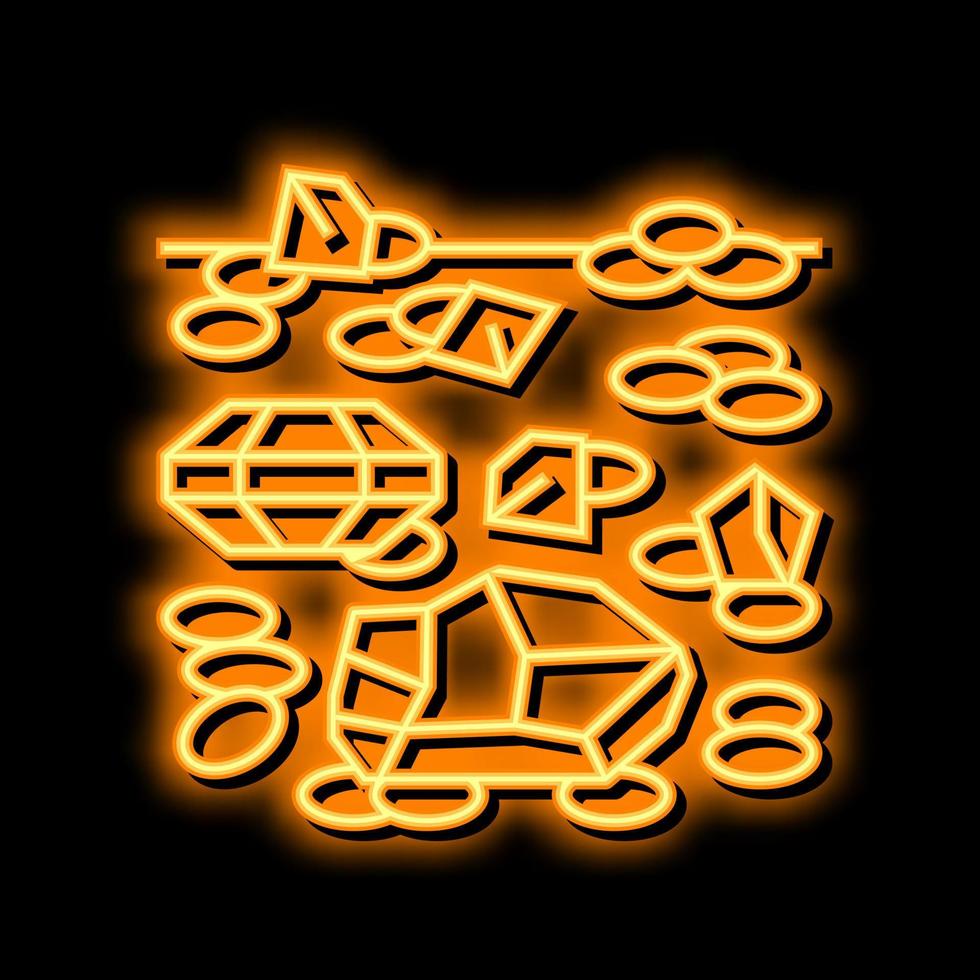 gem stone neon glow icon illustration vector