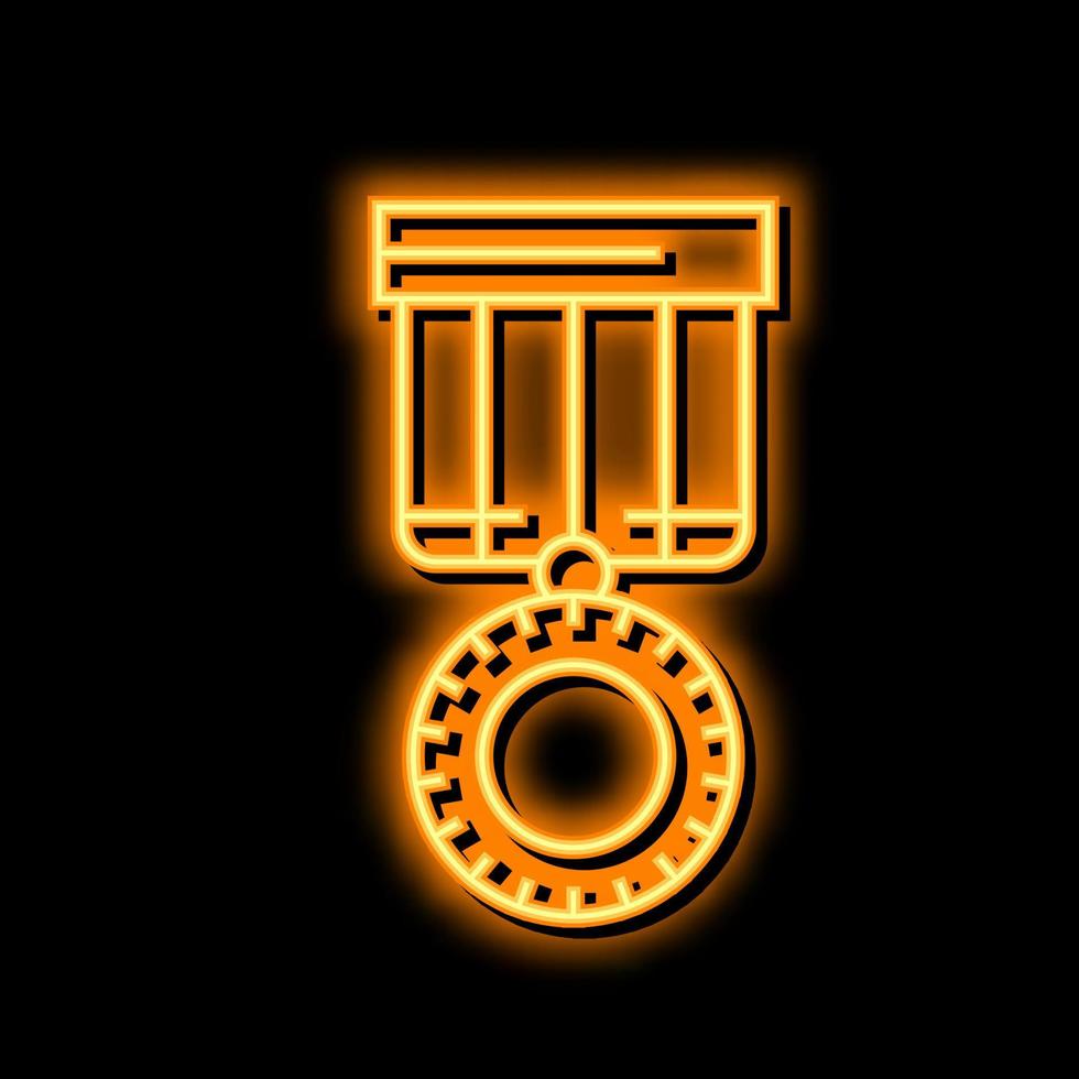 medallion award neon glow icon illustration vector