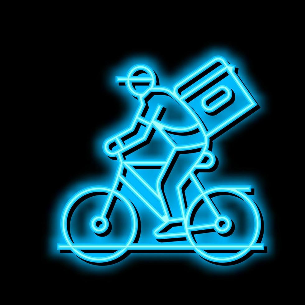 bike delivery neon glow icon illustration vector