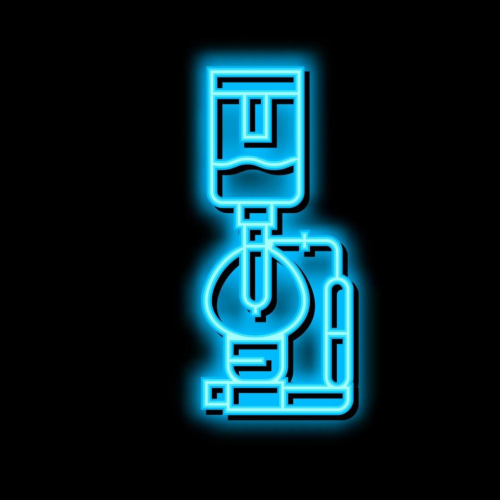 syphon coffee maker neon glow icon illustration vector