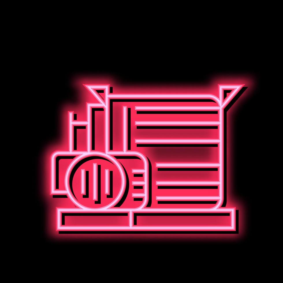 chocolate equipment generator neon glow icon illustration vector