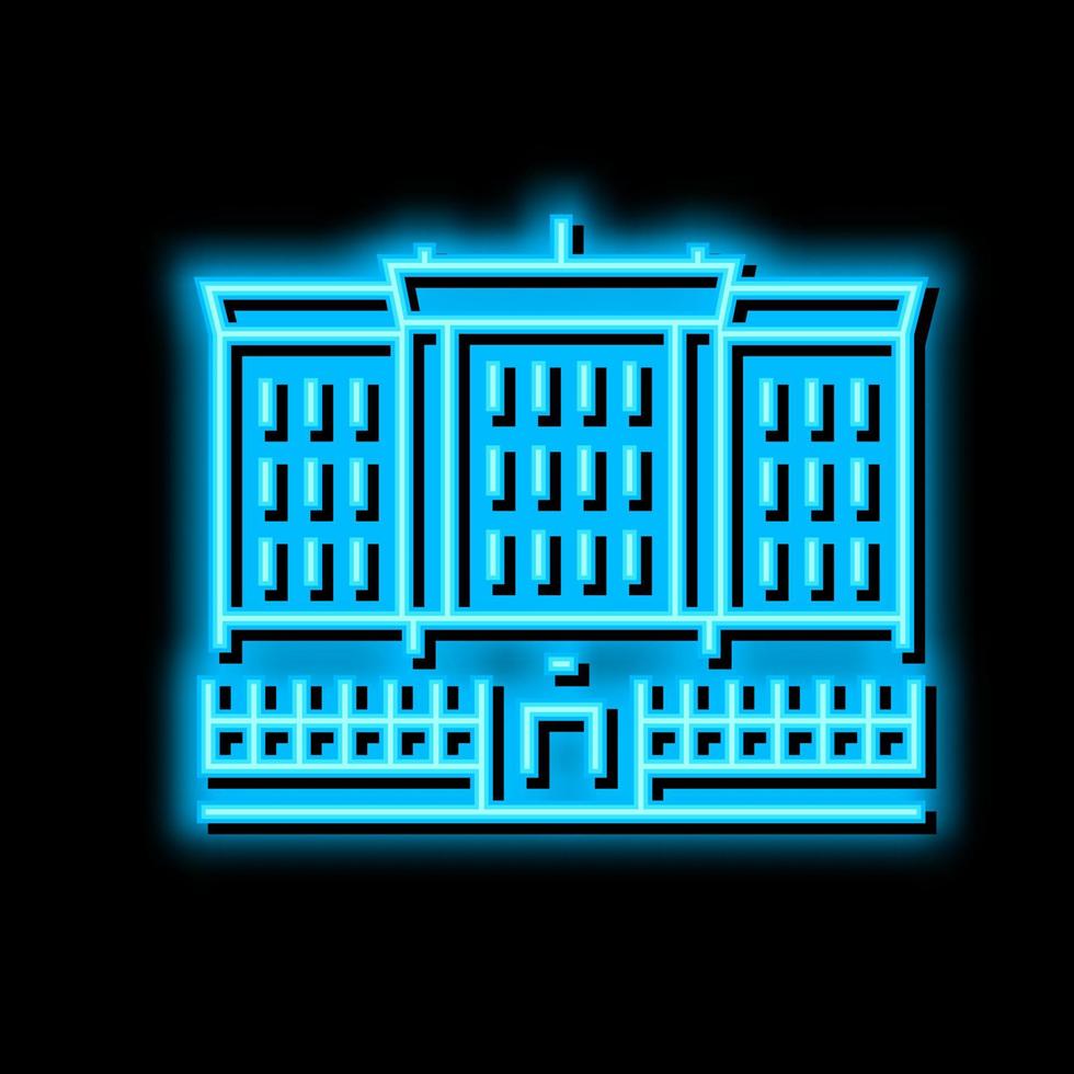 university college building education neon glow icon illustration vector