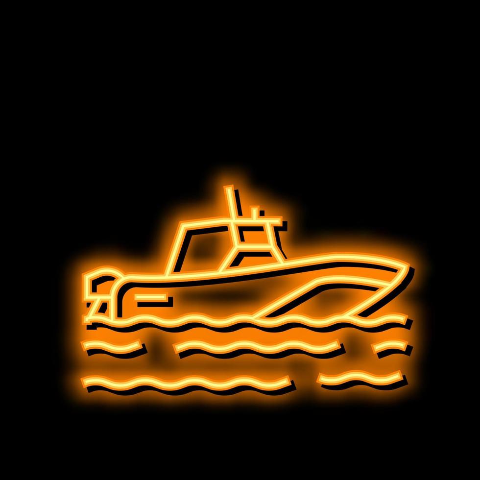boat transport neon glow icon illustration vector