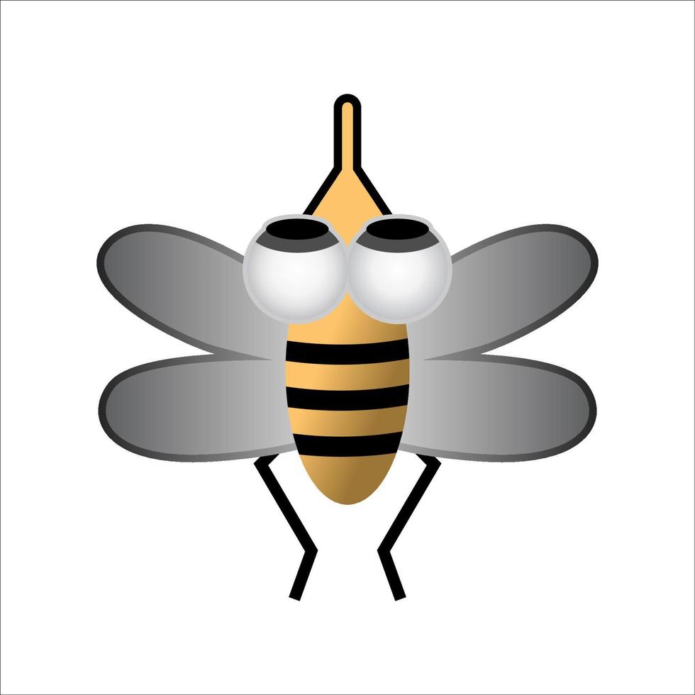 ilustración de abeja diseño linda en blanco antecedentes vector