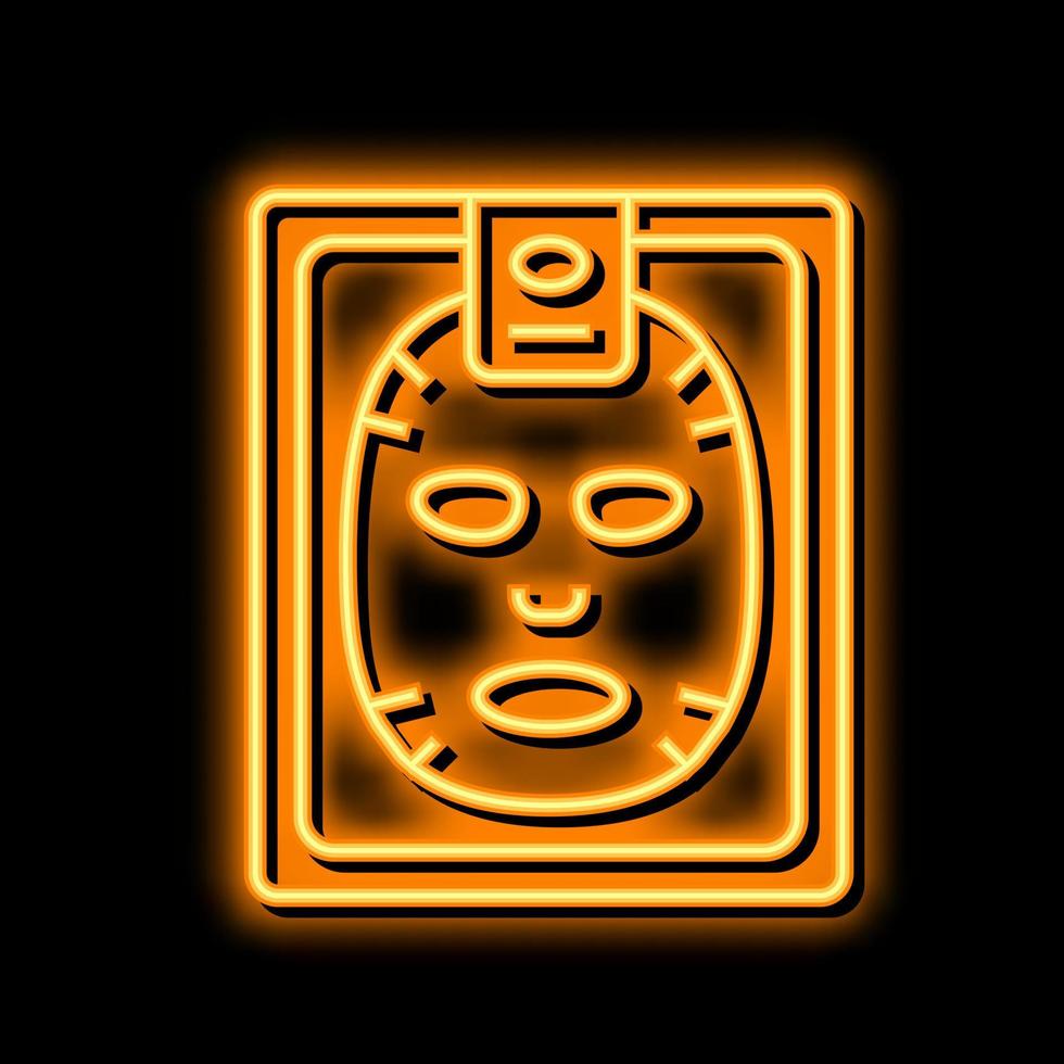 facial mask neon glow icon illustration vector