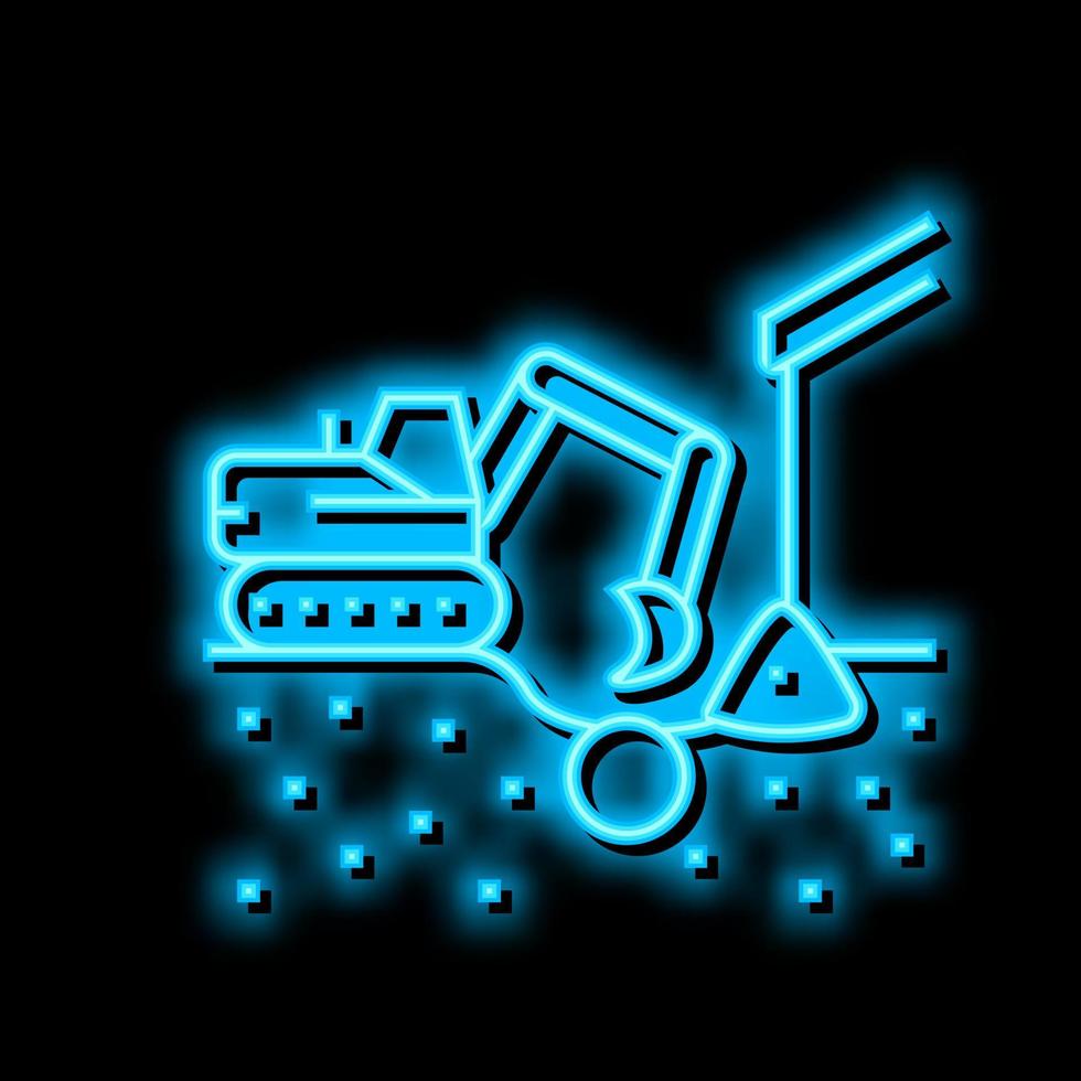 excavation pipe from ground neon glow icon illustration vector