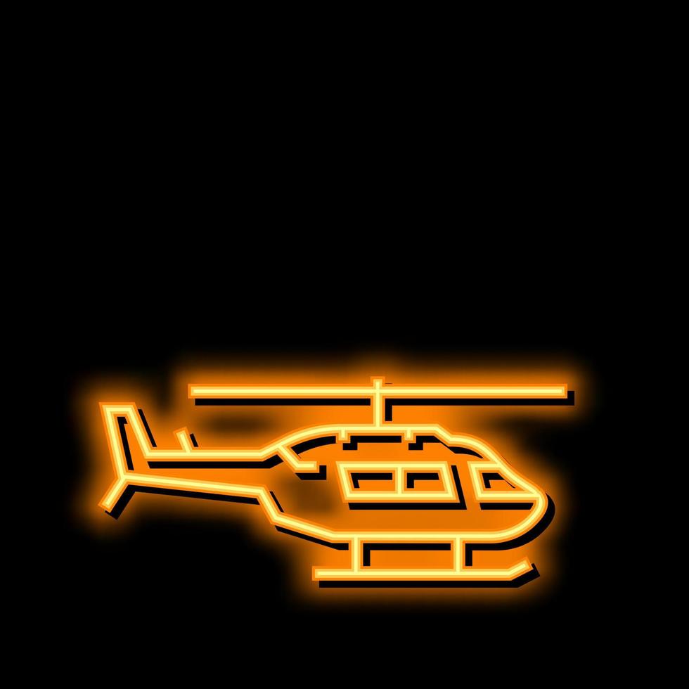 helicopter transport neon glow icon illustration vector