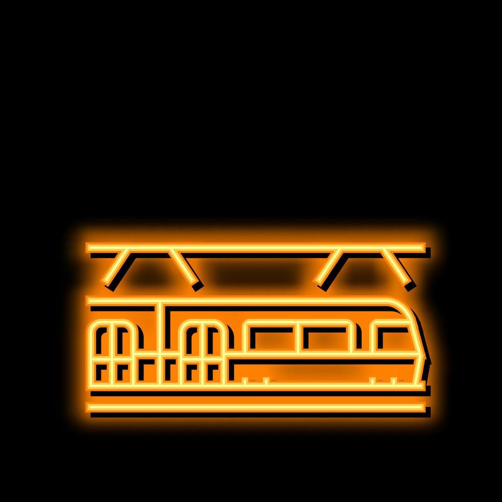 subway metro transport neon glow icon illustration vector