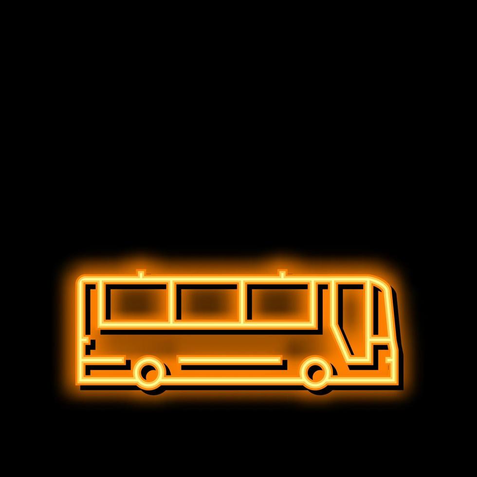 autobús transporte neón resplandor icono ilustración vector