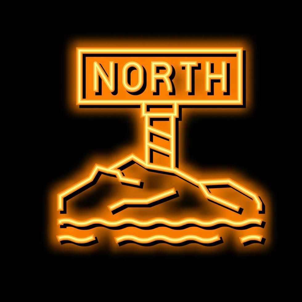 north pole neon glow icon illustration vector