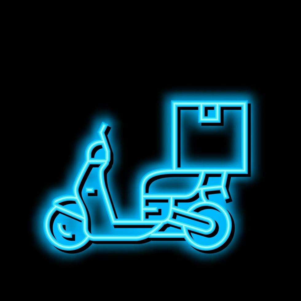 motorbike delivery neon glow icon illustration vector