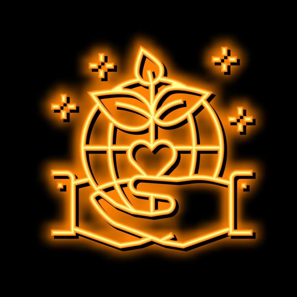 people save nature neon glow icon illustration vector
